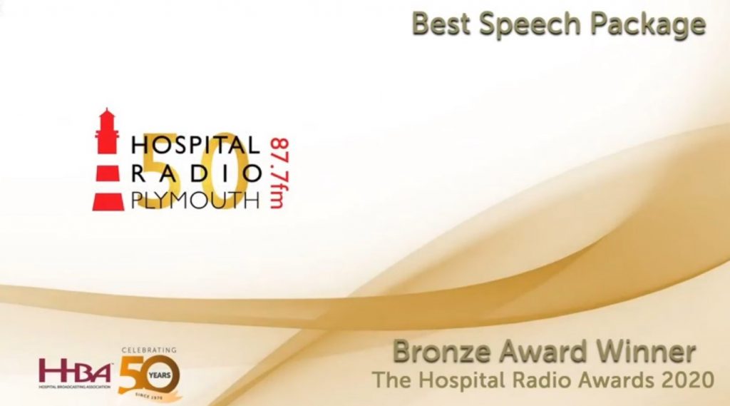 Hospital Radio Plymouth Bronze Award for Best Speech Package
