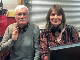 Requesline presenters Steve Glanville and Jill Bright sat next to each other in a radio studio